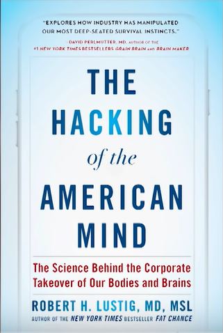 Promoting 'The Hacking Of The American Mind' via book cover pic